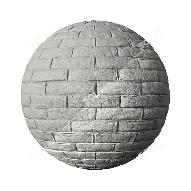 High-Quality White Brick Texture 3D model image 6