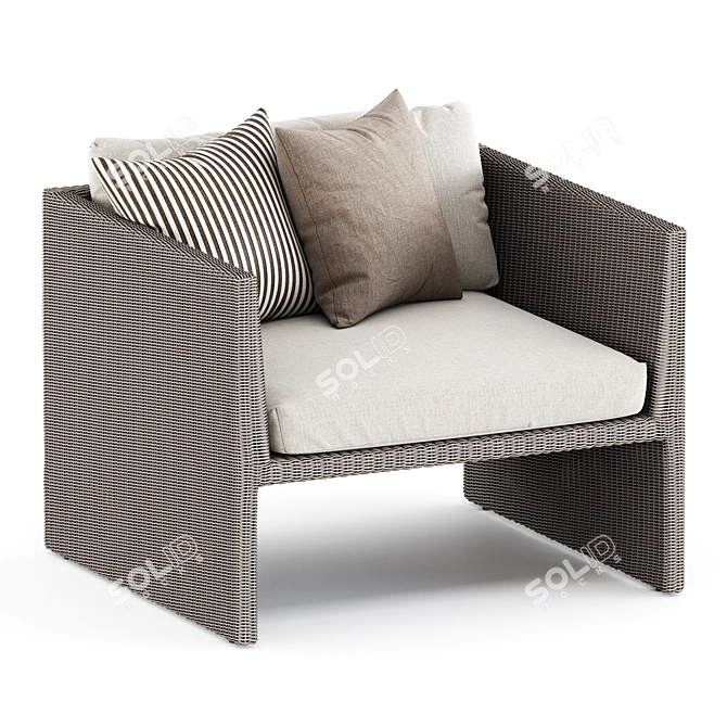 Sophisticated Vitali Sofa Armchair 3D model image 1