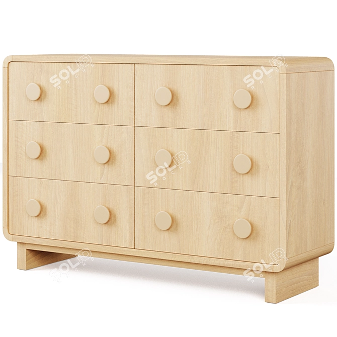 Steaming Style 3-Drawer Wood Dresser - Crate & Kids 3D model image 2