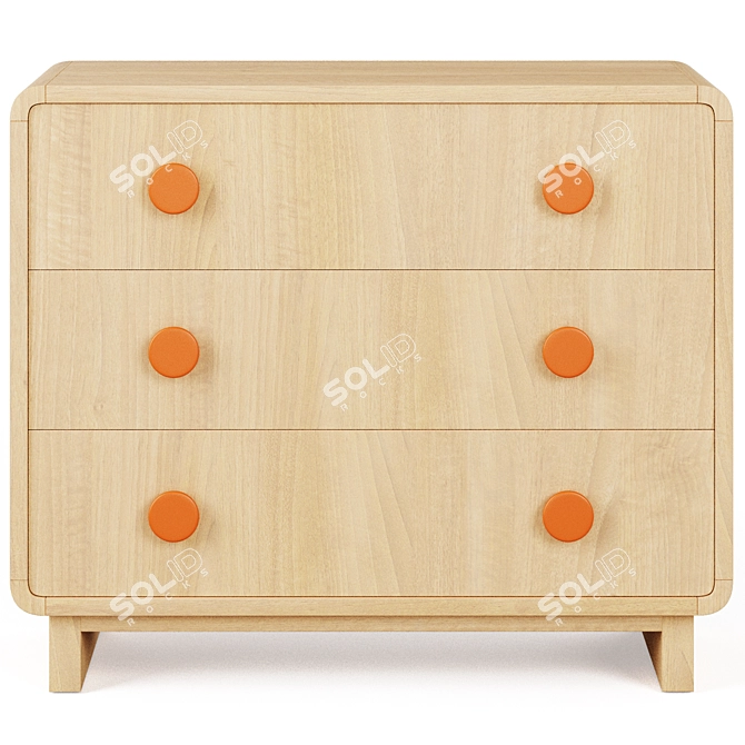 Steaming Style 3-Drawer Wood Dresser - Crate & Kids 3D model image 3