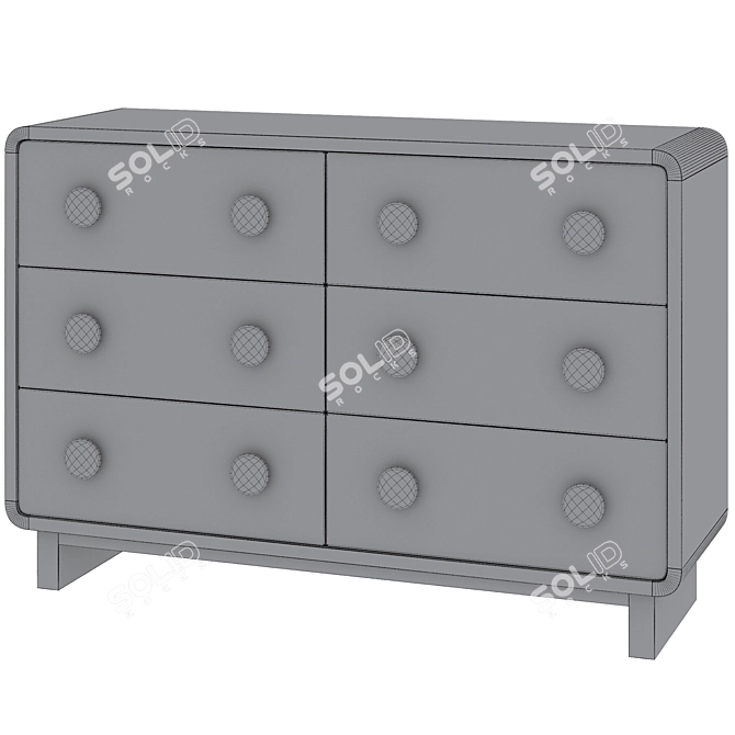 Steaming Style 3-Drawer Wood Dresser - Crate & Kids 3D model image 5