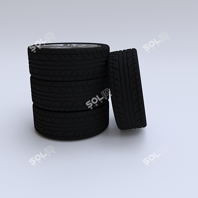 Universal Car Wheel 3D model image 2