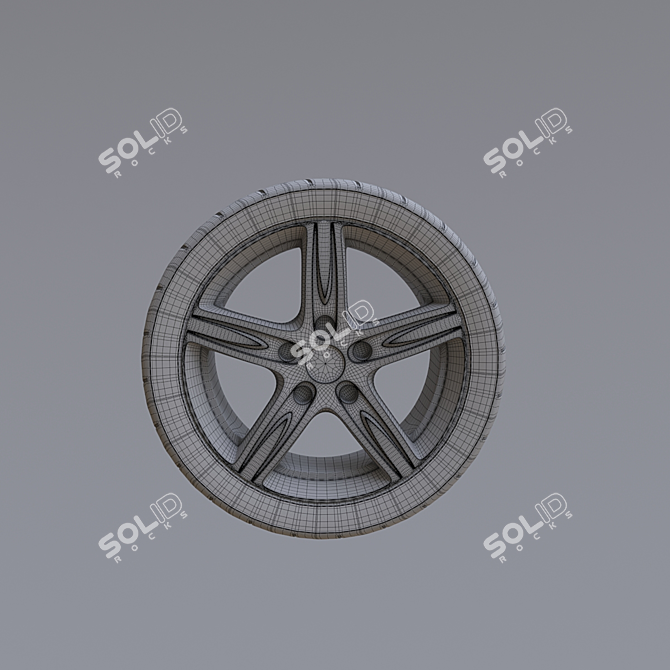 Universal Car Wheel 3D model image 3