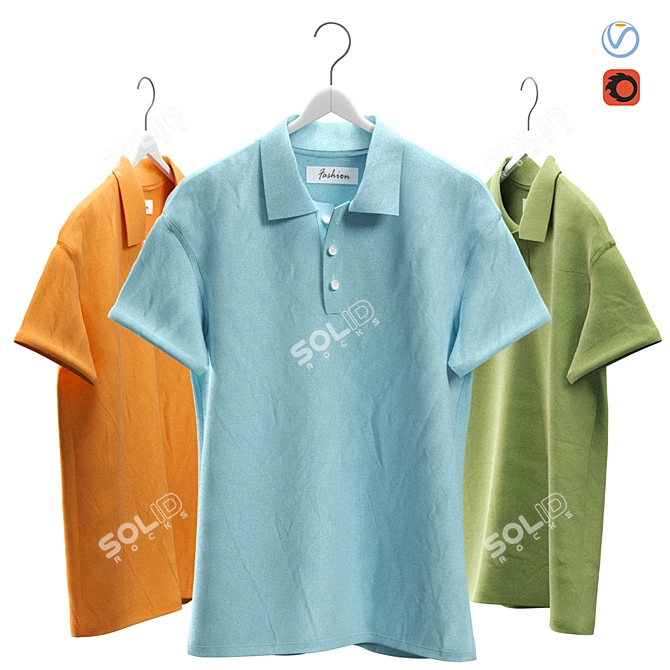 Classic Polo Shirts 3D model image 6