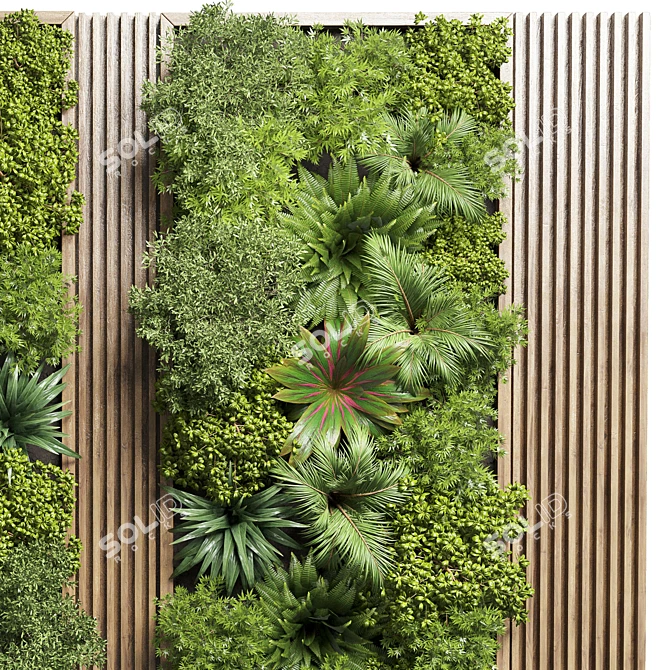 Fitowall Vertical Wood Frame Garden Decor 3D model image 4