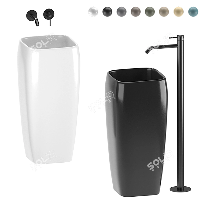 Cielo Shui Freestanding Washbasin: Elegant and Compact 3D model image 1