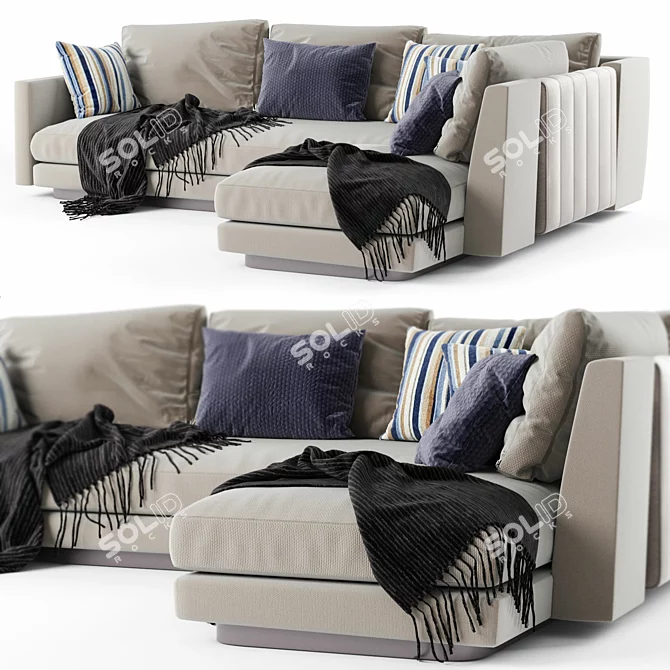 Modern Dallas Sofa: V-Ray Render 3D model image 2