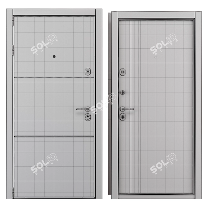 Newest NT HPL 2: Secure Entrée Metal Door 3D model image 4