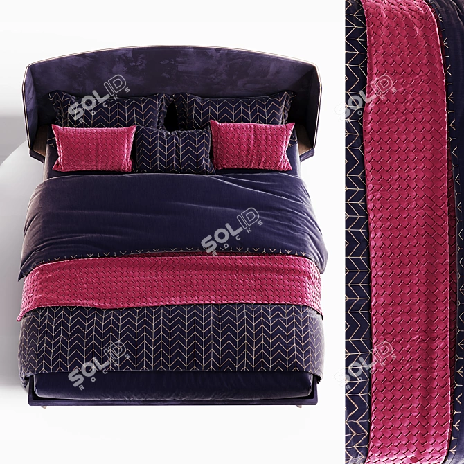 Luxury Linen Bed Set 3D model image 3