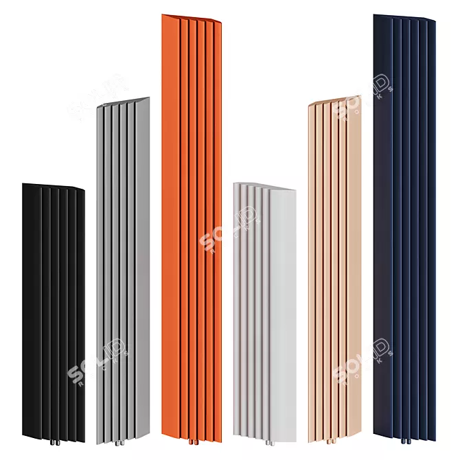 Sleek Tubes: Step-by-Step Radiators 3D model image 2