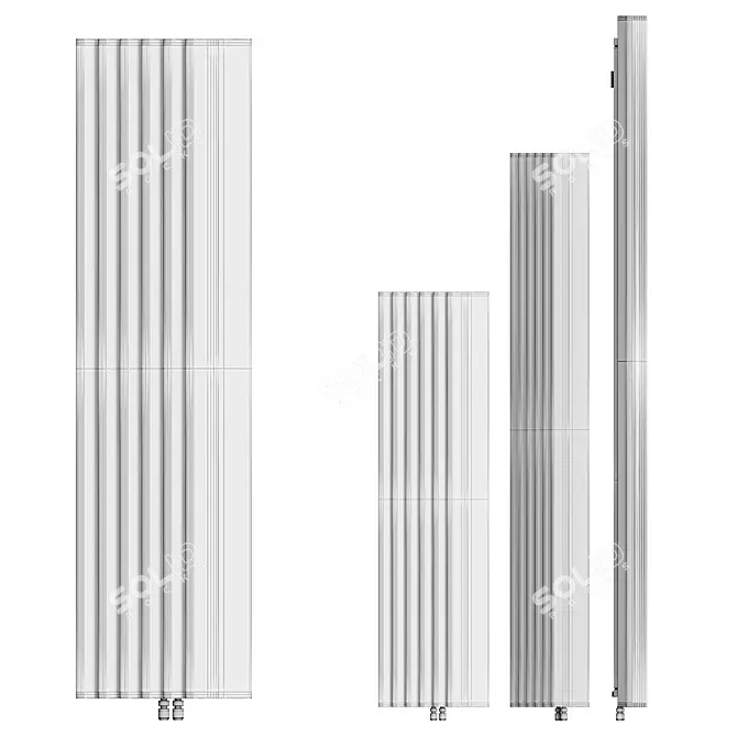 Sleek Tubes: Step-by-Step Radiators 3D model image 5