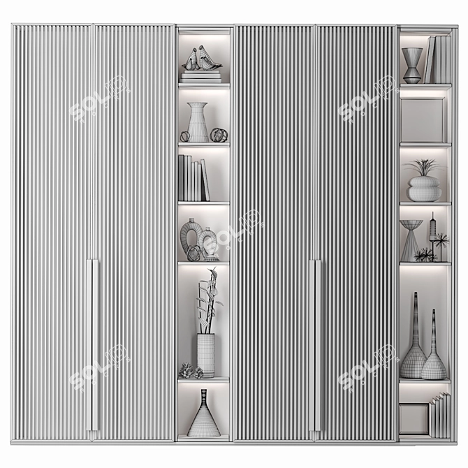Versatile Cabinet with Multiple Shelves 3D model image 4