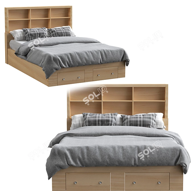 Space-Saving Storage Bed 3D model image 2