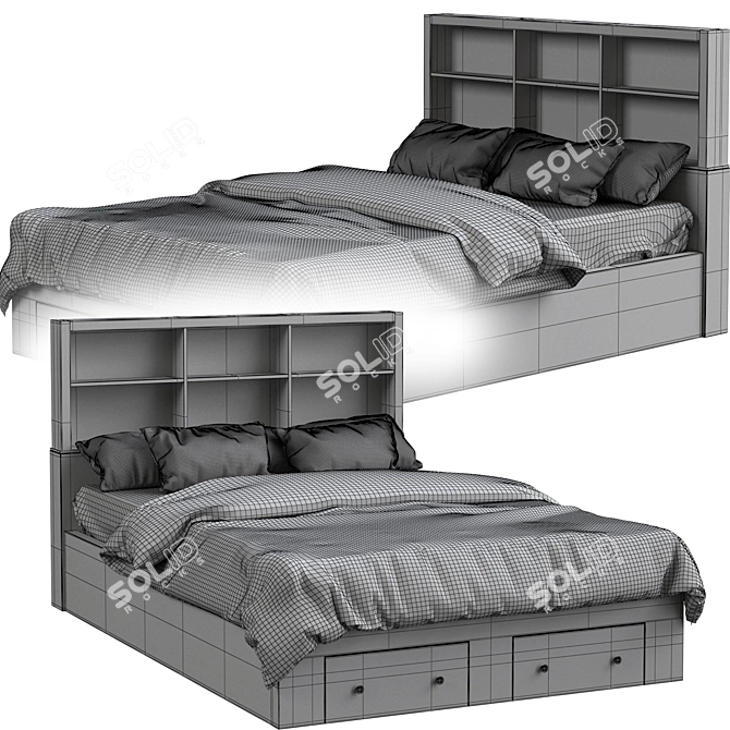 Space-Saving Storage Bed 3D model image 3