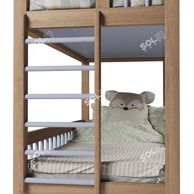 Compact Cozy Two-Tier Bed 3D model image 4