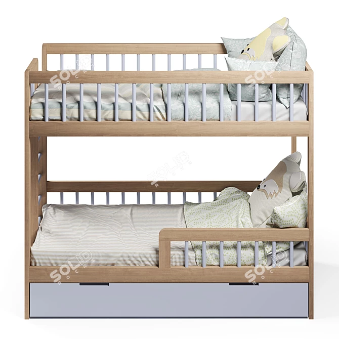 Compact Cozy Two-Tier Bed 3D model image 5