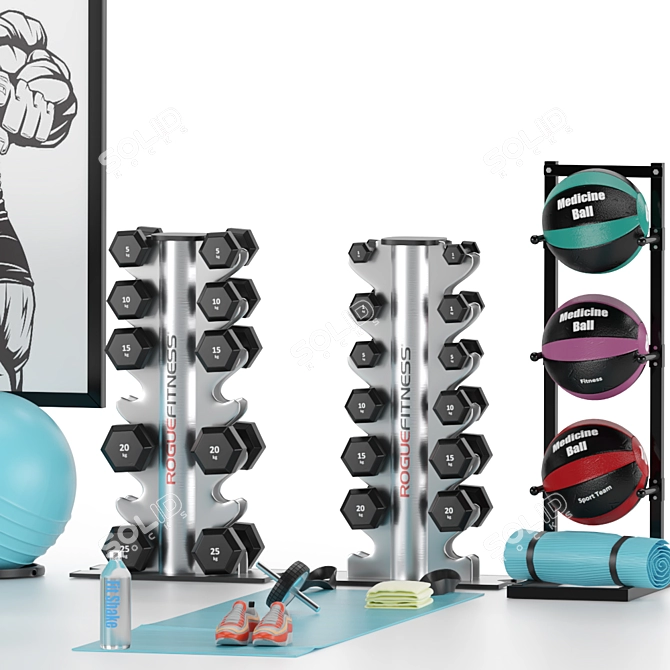 Ultimate Fitness Room Set 3D model image 2