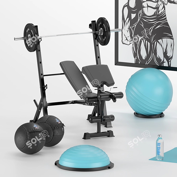 Ultimate Fitness Room Set 3D model image 3