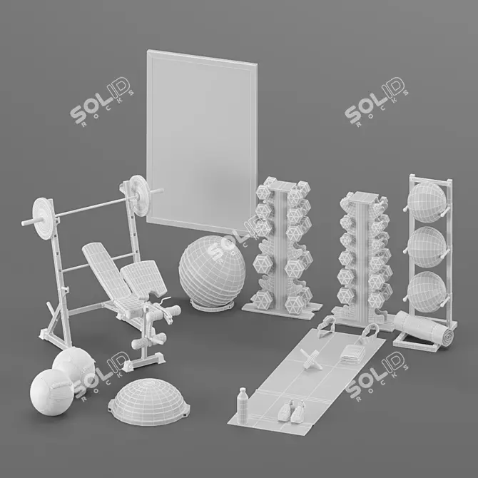 Ultimate Fitness Room Set 3D model image 4