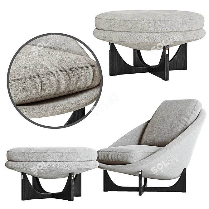 Elegant Lido Armchair: Comfortable and Stylish 3D model image 1