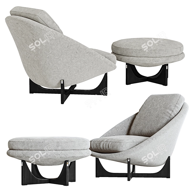 Elegant Lido Armchair: Comfortable and Stylish 3D model image 2