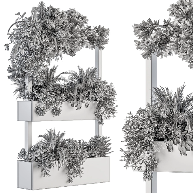 Modern Plant Box Stand - Greenery Elegance 3D model image 6