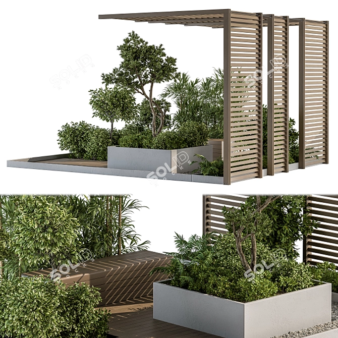 Urban Oasis Bench: Set 26 3D model image 2