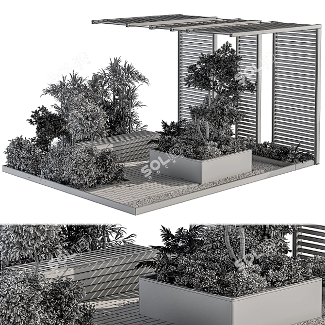 Urban Oasis Bench: Set 26 3D model image 6