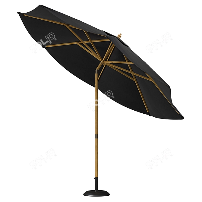 Black & Green Parasol: Stylish Shade Solution 3D model image 2