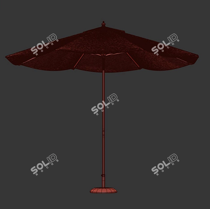 Black & Green Parasol: Stylish Shade Solution 3D model image 3