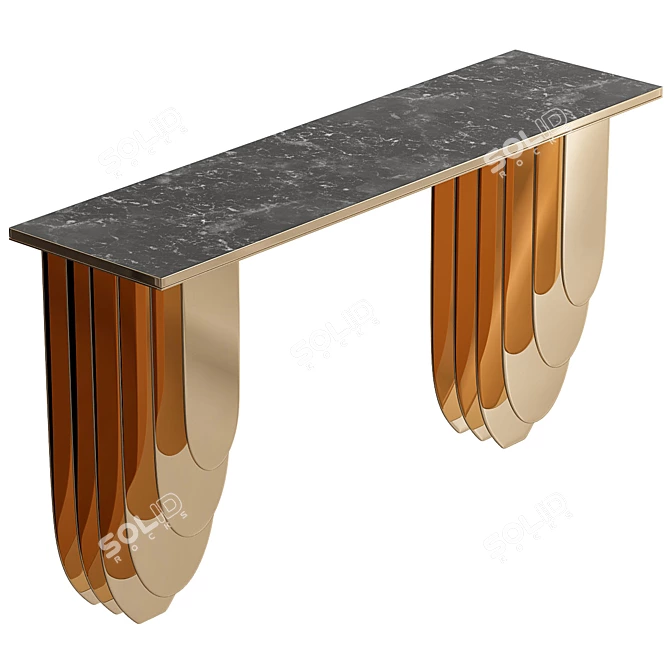 Elegant Stripe Art Console 3D model image 1