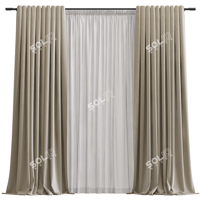 Artistic Drapes: Modern Elegance 3D model image 1