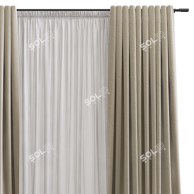 Artistic Drapes: Modern Elegance 3D model image 2