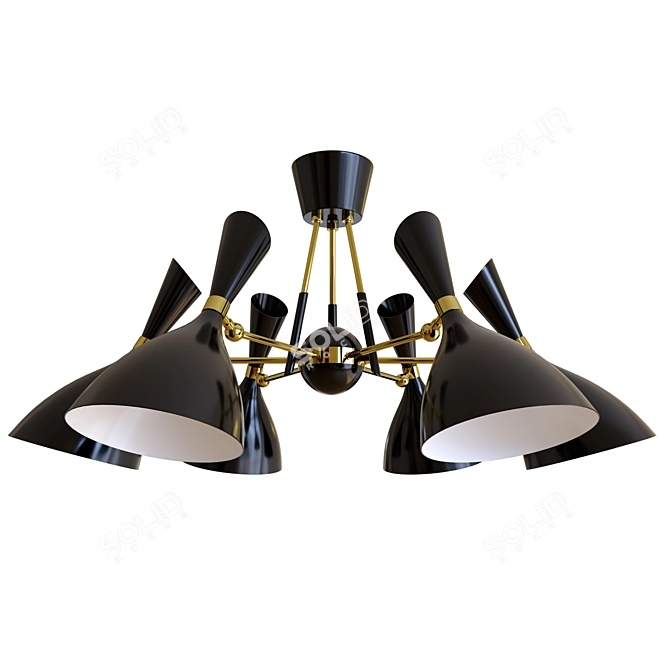 Elegant Duke 6-Light Black Chandelier 3D model image 1