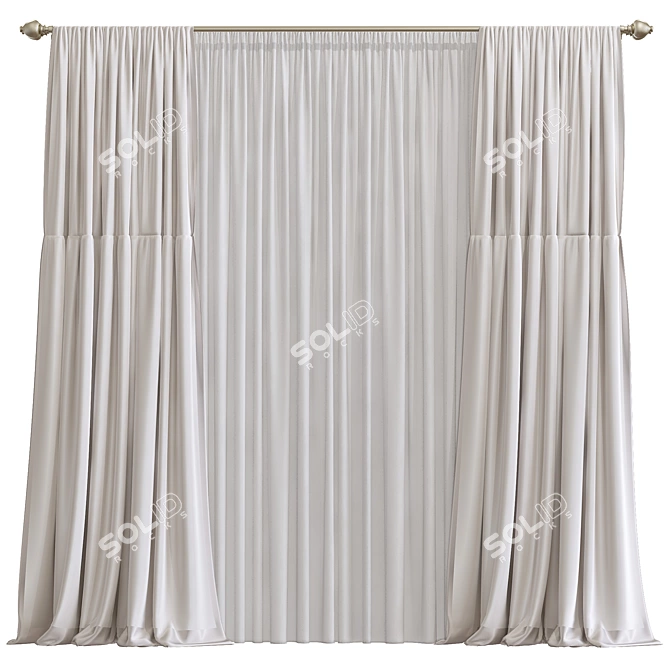 Revamp Your Space with Curtain 926 3D model image 1