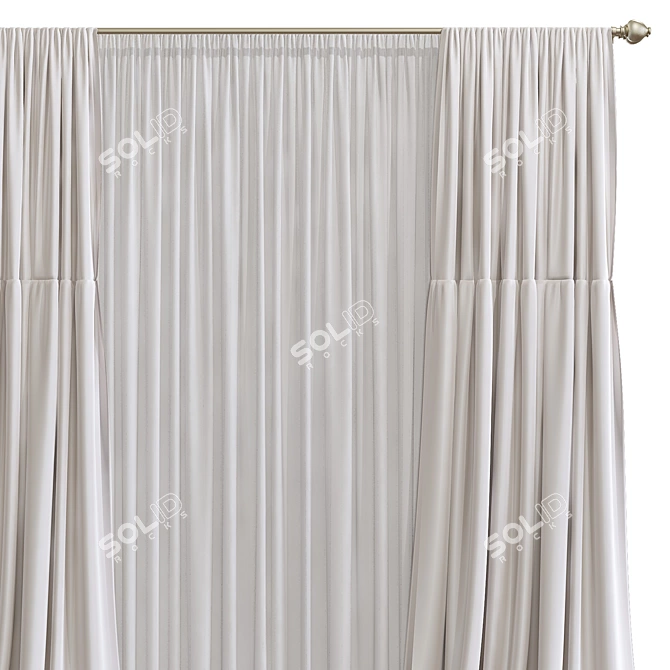 Revamp Your Space with Curtain 926 3D model image 2