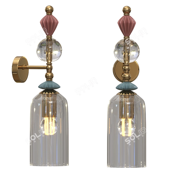 Elegant Bizet Sconce 3D model image 1