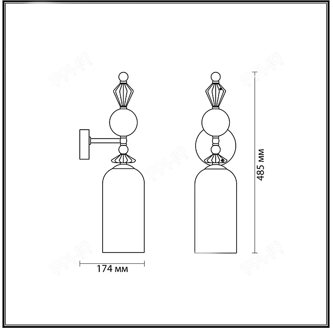 Elegant Bizet Sconce 3D model image 3