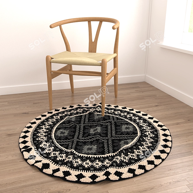 Round Rug Set for Stunning Renders 3D model image 2