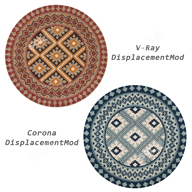 Round Rug Set for Stunning Renders 3D model image 3