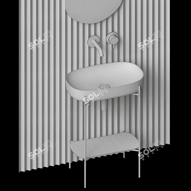 Stylish Bathroom Furniture Set 3D model image 5