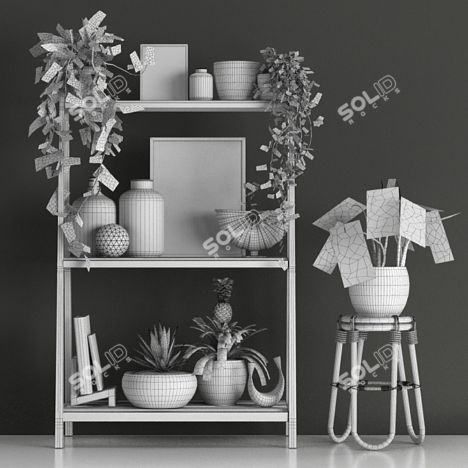 Lush Foliage Decor Set 3D model image 3