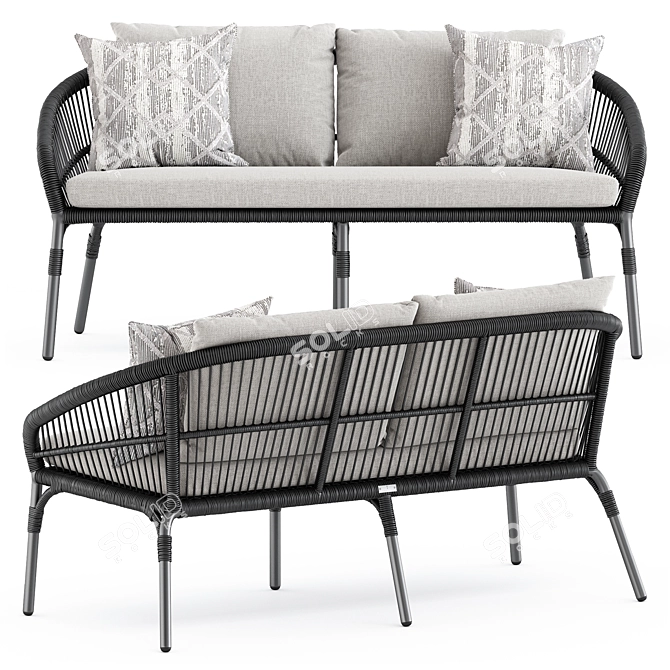 Modern Nexus 2 Seat Sofa 3D model image 2