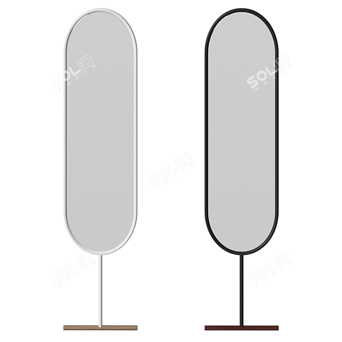 Sleek Oval Mirror: Willy 3D model image 1