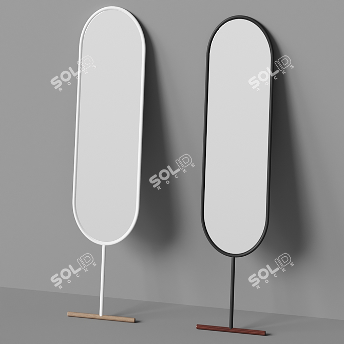 Sleek Oval Mirror: Willy 3D model image 2
