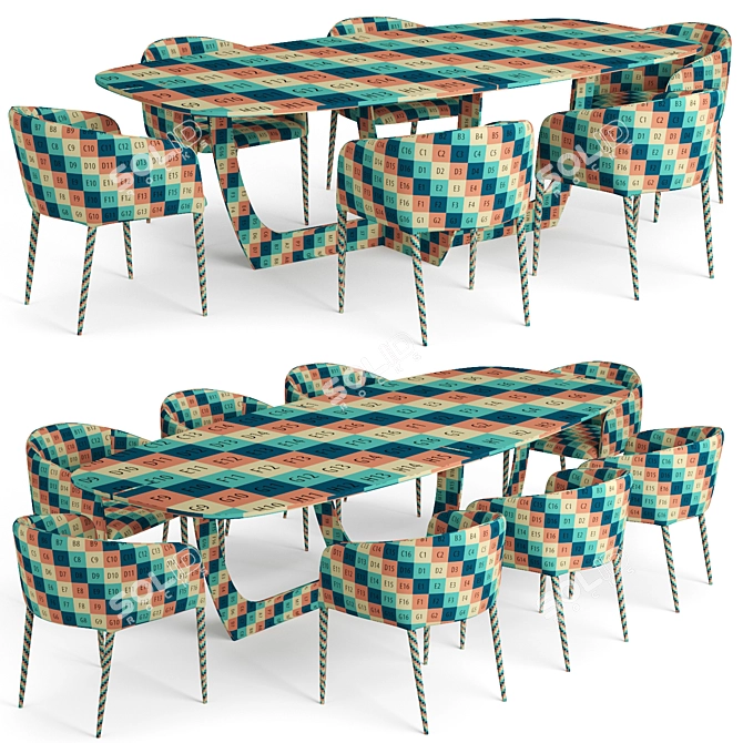 Baxter Romeo Table & Sunpan Asher Chair: Modern Luxury Pair 3D model image 4