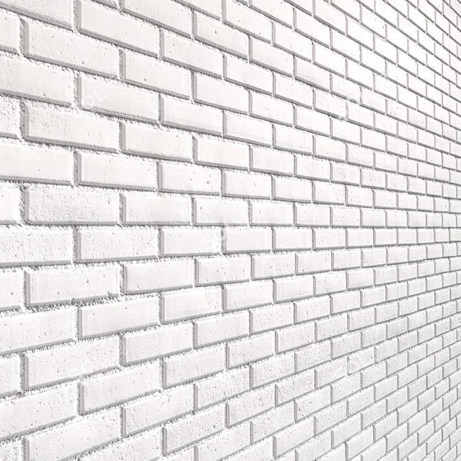 High-Res White Brick Texture 3D model image 3