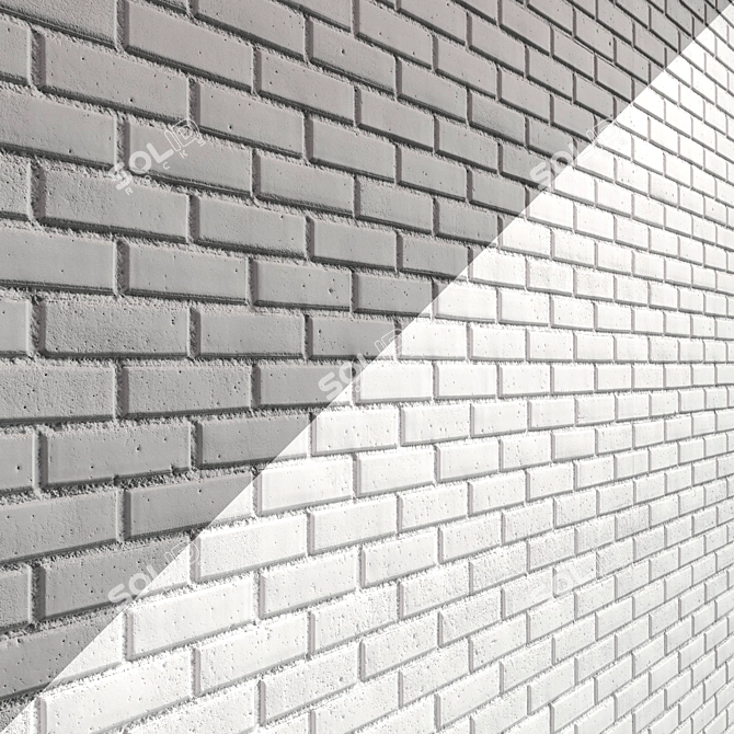 High-Res White Brick Texture 3D model image 4