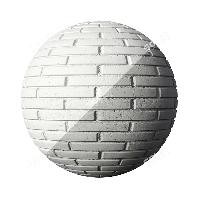 High-Res White Brick Texture 3D model image 5