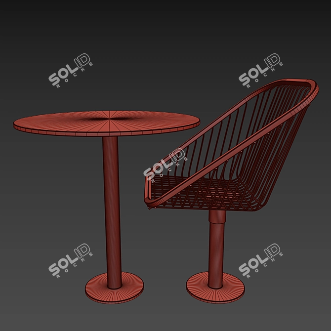 Korg Street Set: Table & Arm Chair 3D model image 7